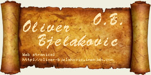 Oliver Bjelaković vizit kartica